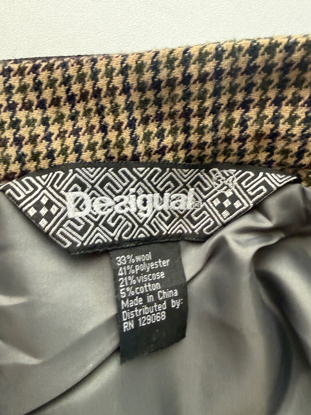 Desigual Gray and Black A-Line Button-Embellished Skirt Embroidered Beaded XS - Picture 3 of 10